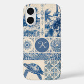 Meeresschildkröten-Küsten-Monogramm Case-Mate iPhone Hülle (Rückseite)