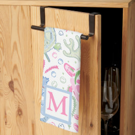 Meeresschildkröten Küstenmeer Monogramm Geschirrtuch