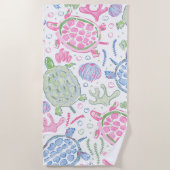 Meeresschildkröten Küstenmeer Strandtuch (Vorderseite)