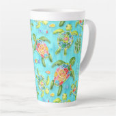 Meeresschildkröten Latte Tasse (Rechte Ecke)