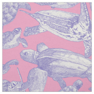 Meeresschildkröten Lavendel Pastell Magenta Stoff