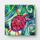 Meeresschildkröten-leuchtende Farben Fotoplatte (Vorderseite)