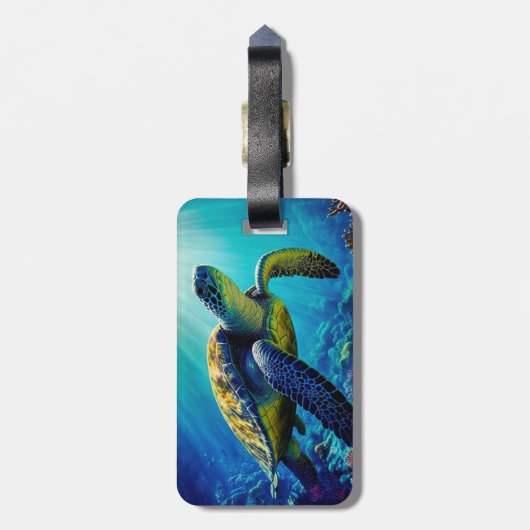 Meeresschildkröten Meeres-Meeresleben Strand Natur Gepäckanhänger (Rückseite vertikal)