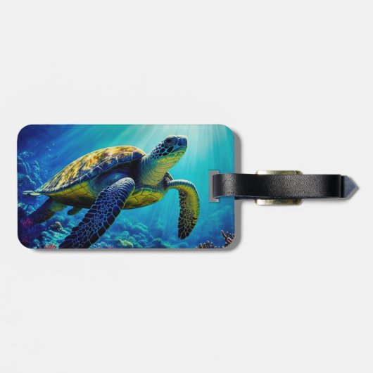 Meeresschildkröten Meeres-Meeresleben Strand Natur Gepäckanhänger (Rückseite horizontal)