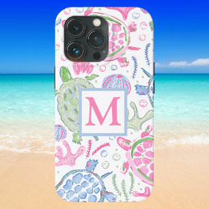 Meeresschildkröten-Monogramm Case-Mate iPhone Hülle