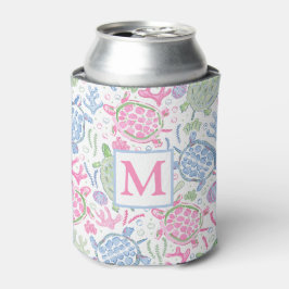 Meeresschildkröten-Monogramm Dosenkühler