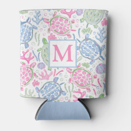 Meeresschildkröten-Monogramm Dosenkühler
