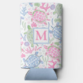 Meeresschildkröten-Monogramm Selters Dosenkühler (Rückseite)