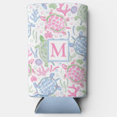 Meeresschildkröten-Monogramm Selters Dosenkühler (Vorderseite)