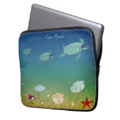 Meeresschildkröten, Muscheln und Perlen Laptopschutzhülle (Vorderseite Links)