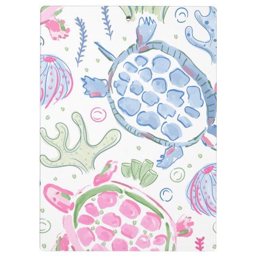 Meeresschildkröten Name des Meeres Klemmbrett (Rückseite)