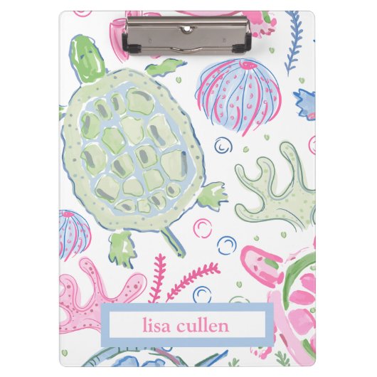 Meeresschildkröten Name des Meeres Klemmbrett (Vorderseite)