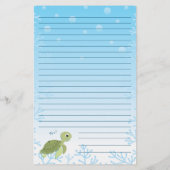Meeresschildkröten-Niedliches Meerestier Briefpapier (Rückseite)