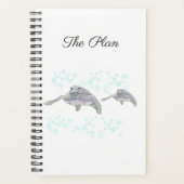 Meeresschildkröten-Original Gezeichnet Personalisi Planer (Vorderseite)