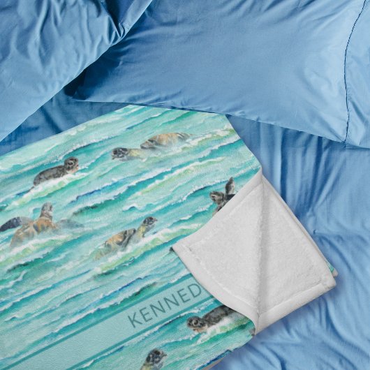 Meeresschildkröten Ozean Türkis Persönlich Fleecedecke