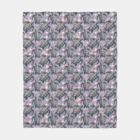 Meeresschildkröten-Ozeanmuster Fleecedecke (Vorderseite)