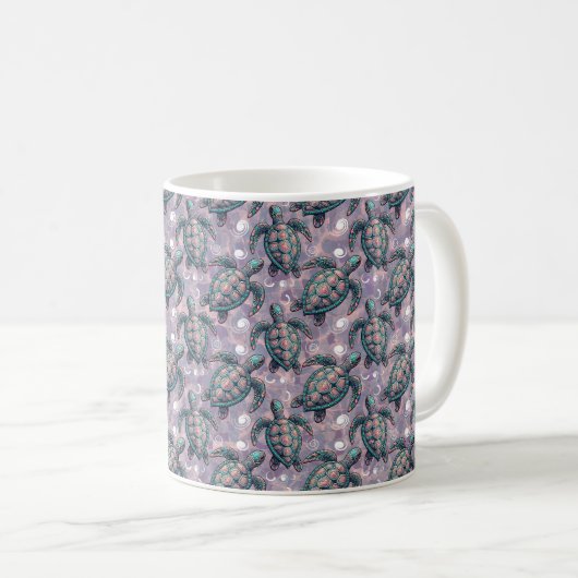 Meeresschildkröten-Ozeanmuster Kaffeetasse (VorderseiteRechts)