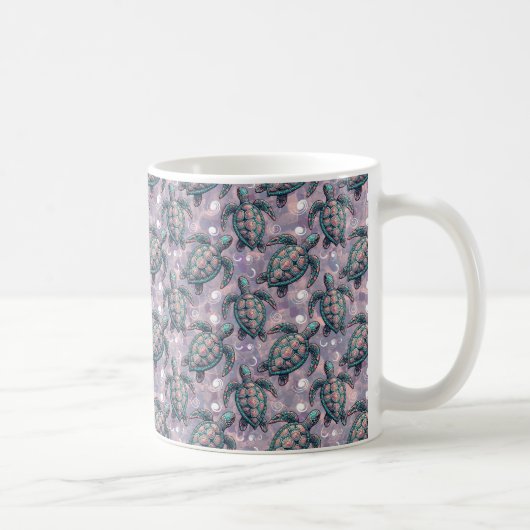 Meeresschildkröten-Ozeanmuster Kaffeetasse (Rechts)