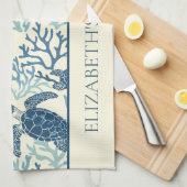 Meeresschildkröten Personalisiert Geschirrtuch (Viertel Falte)