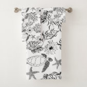 Meeresschildkröten-Pflanze ohne Meerwasser Badhandtuch Set (Insitu)