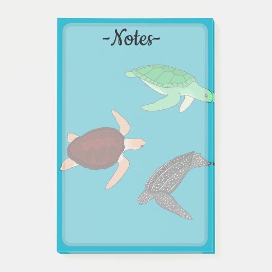 Meeresschildkröten Post-it Klebezettel (Vorderseite)