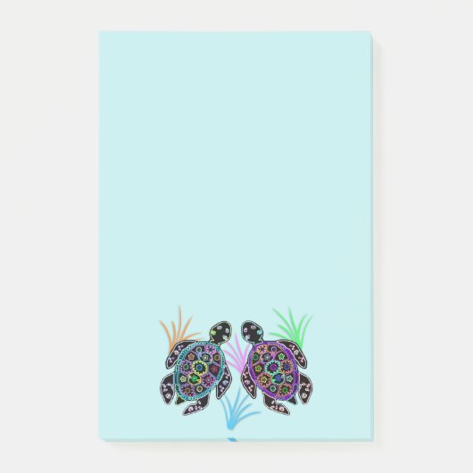 Meeresschildkröten Posten-it® Anmerkungen Post-it Klebezettel (Vorderseite)