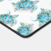 Meeresschildkröten-Rosa-Monogramm-Dormdekor Schreibtischunterlage (Ecke)