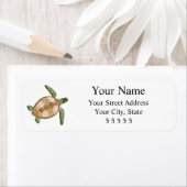 Meeresschildkröten-Rücksendeadressen-Aufkleber (Insitu)