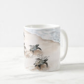 Meeresschildkröten Sand Sonne Strand Kaffeetasse (VorderseiteRechts)