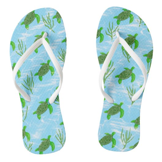 Meeresschildkröten schwimmen am Ocean Reef Badesandalen (Fußbett)