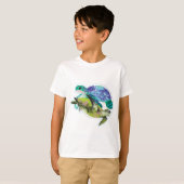 Meeresschildkröten schwimmen grafisch T-Shirt (Vorne ganz)