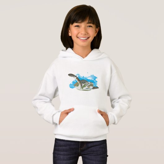 Meeresschildkröten schwimmen hoodie (Vorne ganz)