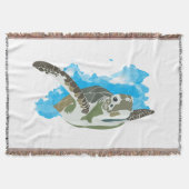 Meeresschildkröten schwimmen in Aquarellfarben Decke (Vorderseite)