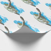 Meeresschildkröten schwimmen in Aquarellfarben Geschenkpapier (Ecke)