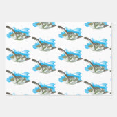 Meeresschildkröten schwimmen in Aquarellfarben Geschenkpapier Set (Vorderseite)