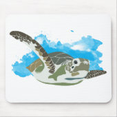 Meeresschildkröten schwimmen in Aquarellfarben Mousepad (Vorne)