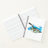 Meeresschildkröten schwimmen in Aquarellfarben Notizblock (Innenseite)