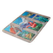 Meeresschildkröten schwimmen in der Türdekoration Badematte (Schrägansicht)