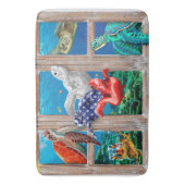 Meeresschildkröten schwimmen in der Türdekoration Badematte (Vorderseite Vertikal)