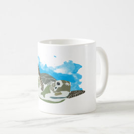 Meeresschildkröten schwimmen kaffeetasse