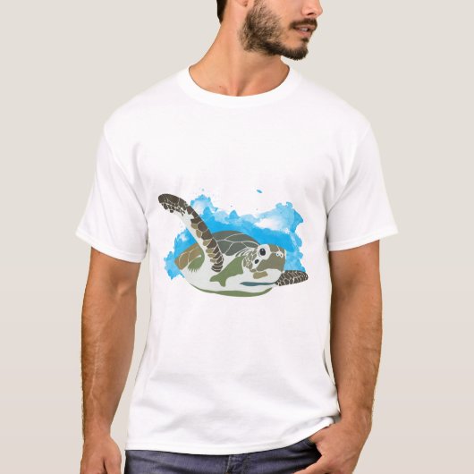 Meeresschildkröten schwimmen T-Shirt (Vorderseite)