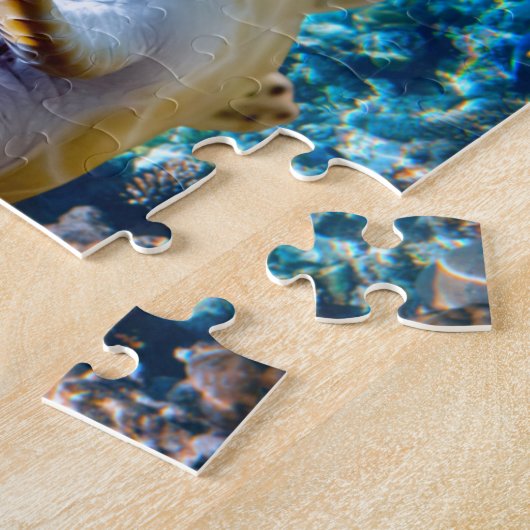 Meeresschildkröten schwimmen über dem Korallenriff Puzzle (Seite)