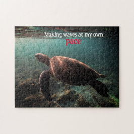 Meeresschildkröten schwimmen unter Wasser Puzzle