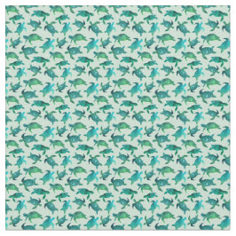Meeresschildkröten Schwimmen Wasserfarben Muster Stoff