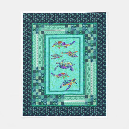 Meeresschildkröten Schwimmerdecke Großartig angepa Fleecedecke (Vorderseite)