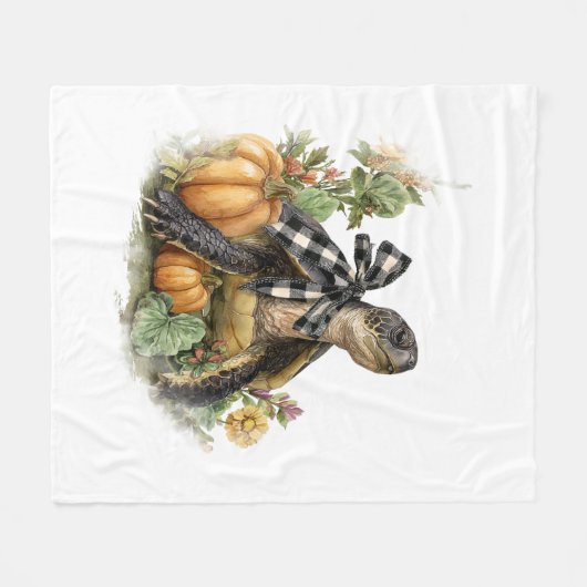 Meeresschildkröten Shirt Tiere Herbst Kürbis Fleecedecke (Vorderseite (Horizontal))
