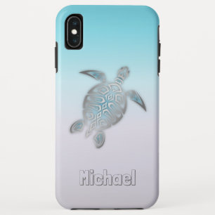 Meeresschildkröten Silber Monogram Animal Case-Mate iPhone Hülle