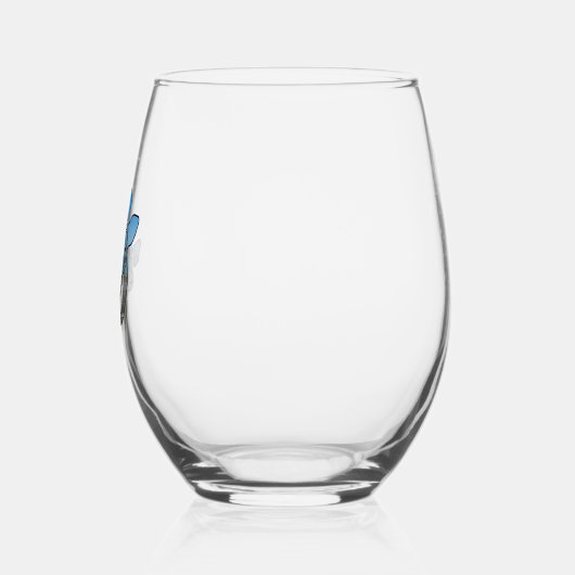 Meeresschildkröten-Silhouette auf sommerlichen bla Weinglas Ohne Stiel (Links)