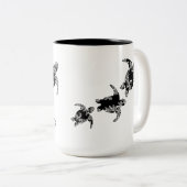 Meeresschildkröten - Silhouette mit Namen Zweifarbige Tasse (VorderseiteRechts)