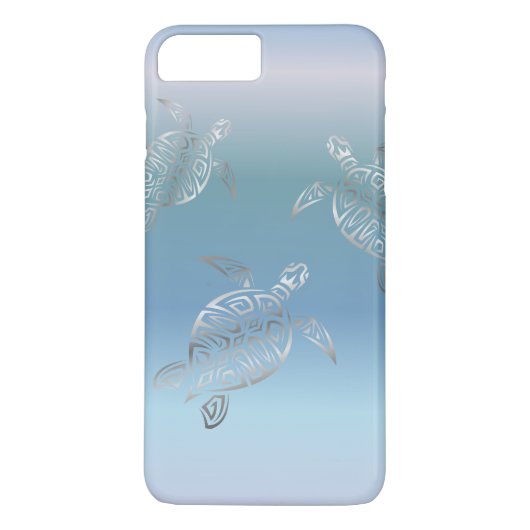 Meeresschildkröten Silver Blue Gradient Case-Mate iPhone Hülle (Rückseite)